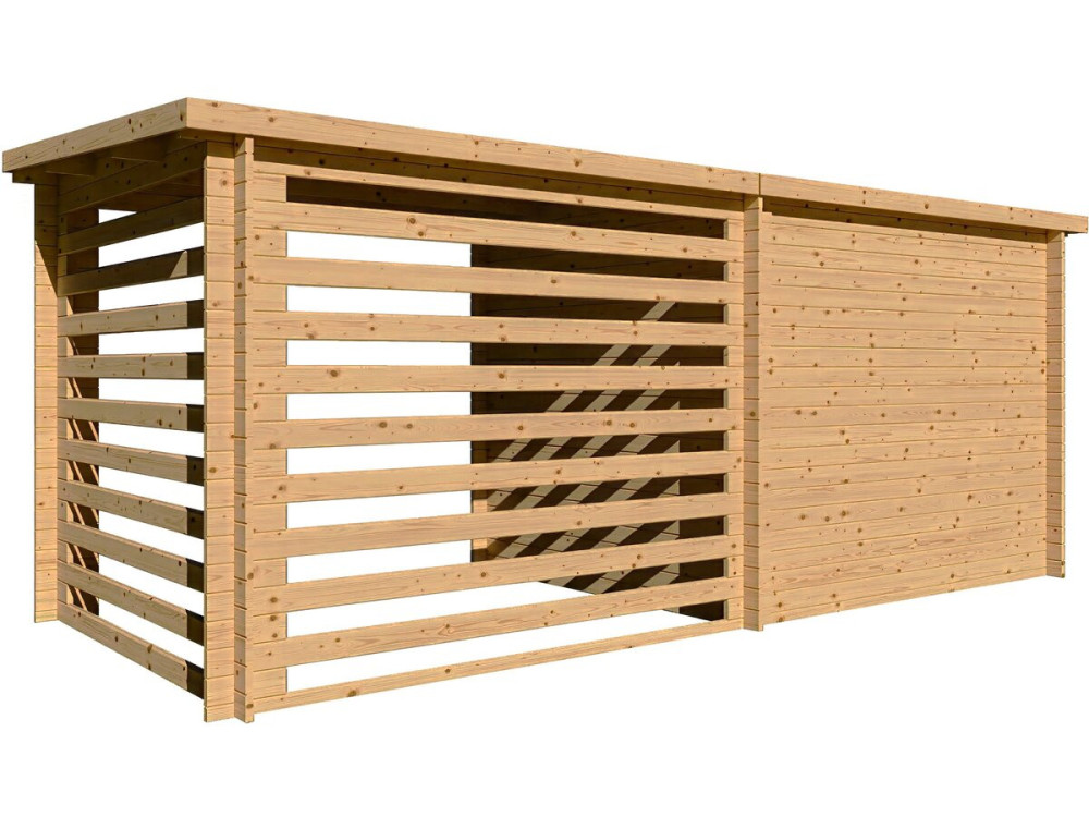 Gartenhaus aus Holz mit Schuppen "Aureval" - 11m² - 2.24 x 5.01 x 2.07 m - 28 mm