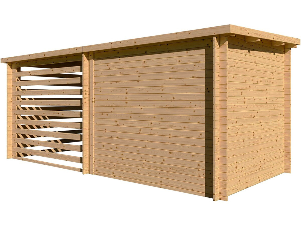 Gartenhaus aus Holz mit Schuppen "Aureval" - 11m² - 2.24 x 5.01 x 2.07 m - 28 mm