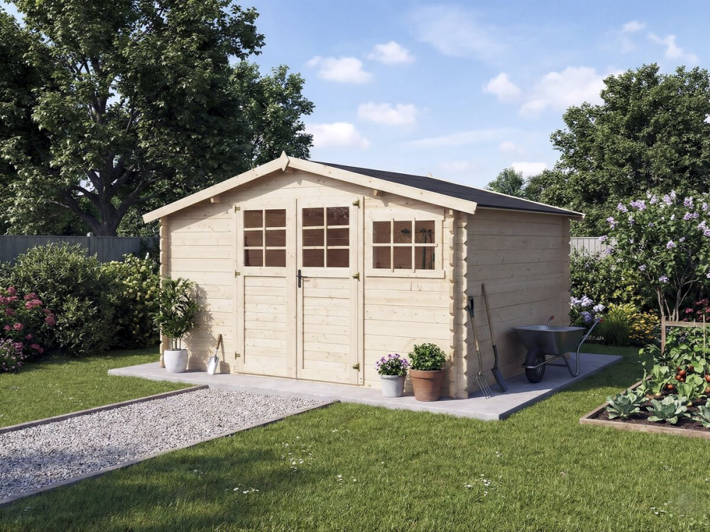 Gartenhaus aus Holz "Clairval" - 416 x 301 x 218 cm - 12.53 m² - 28 mm
