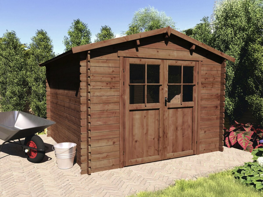 Gartenhaus aus Holz "Willow" - 9,3 m² - 28 mm - Braun