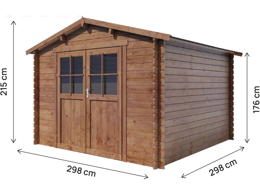 Gartenhaus aus Holz "Willow" - 9,3 m² - 28 mm - Braun