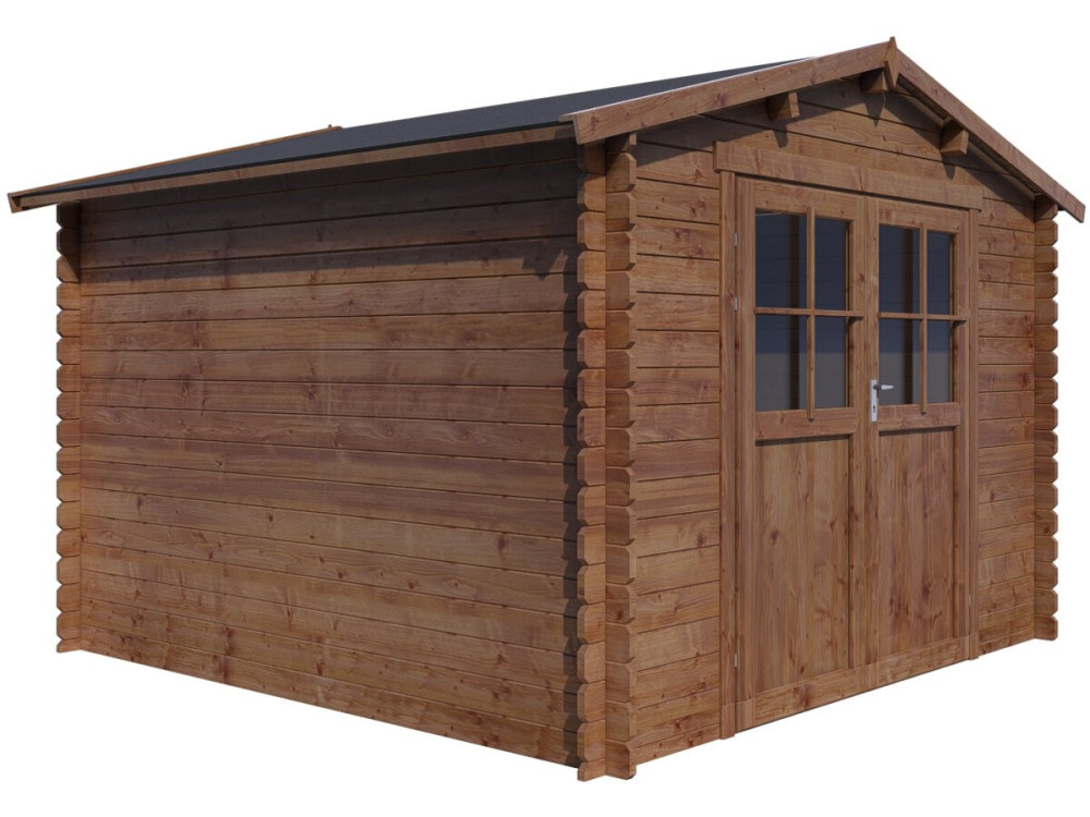 Gartenhaus aus Holz "Willow" - 9,3 m² - 28 mm - Braun