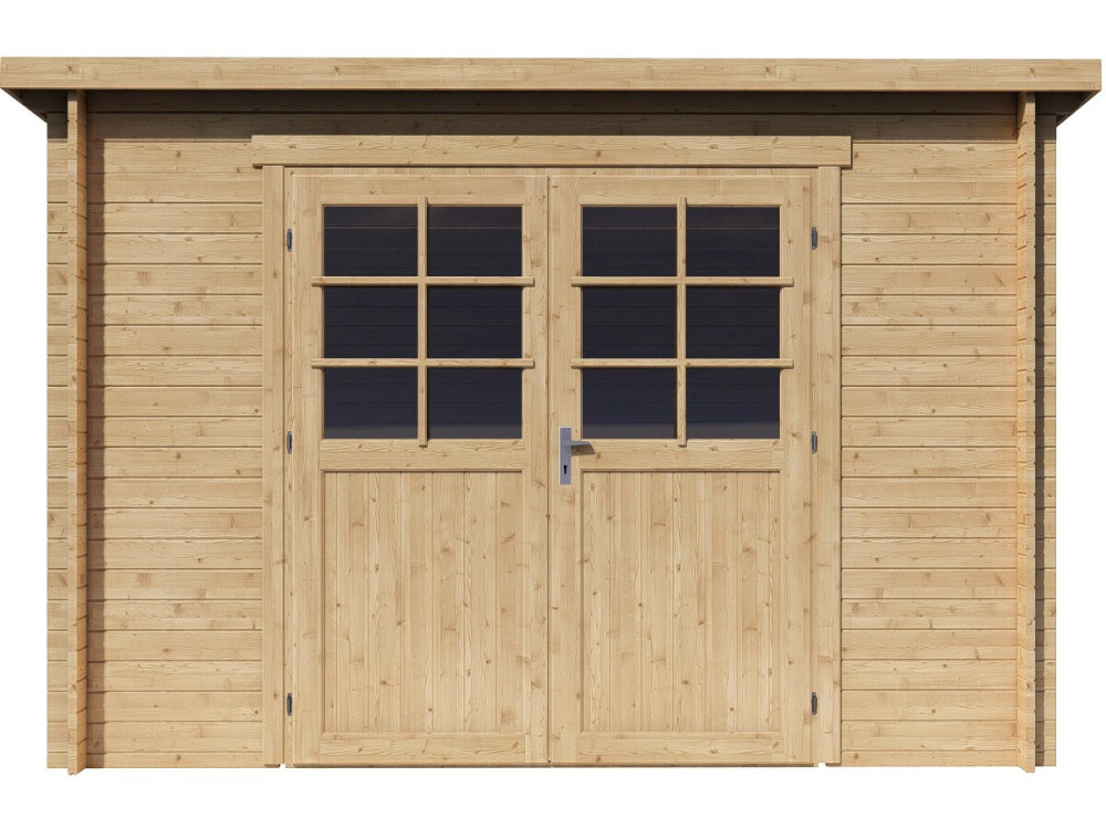 Gartenhaus aus Holz mit einem Satteldach "Rowan" - 9,5 m² - 28 mm - Beige