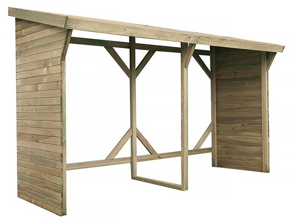 Holzunterstand - 2,5 m² - 2,78 x 0,90 x 1,85 m- 5 Raummeter