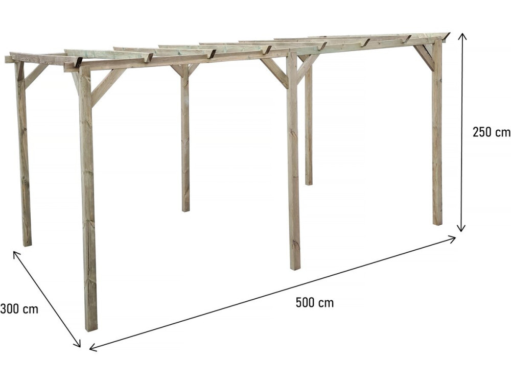 Carport aus Holz "Solar II" 3 x 5 x 2,4 m
