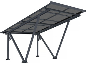 Schattenspendendes Solar-Carpot mit Photovoltaik-Paneelen - 366 x 575 x 366 cm - Grau - 4,1 kW