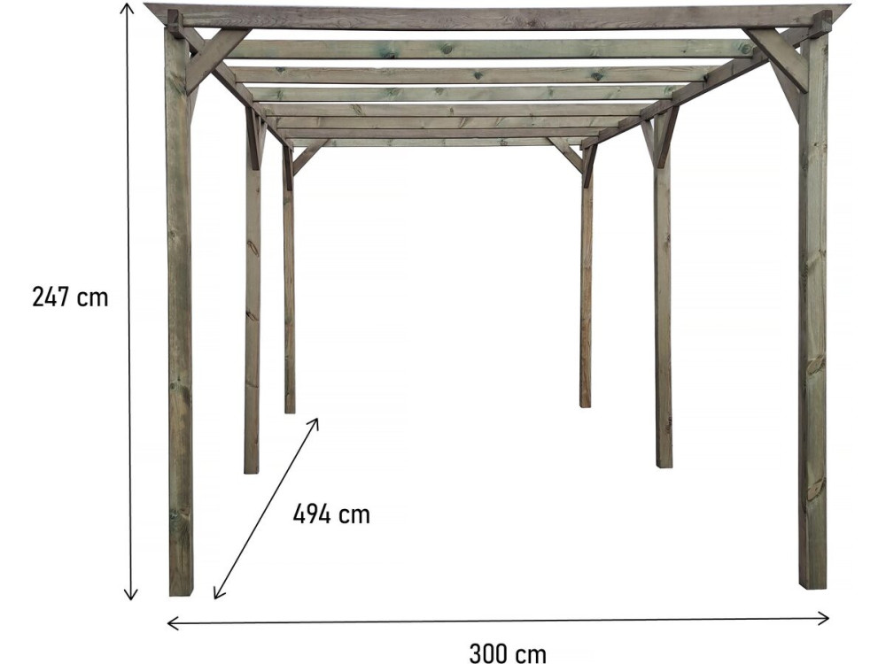 Carport „Sunny“ aus Holz 3 x 5 m