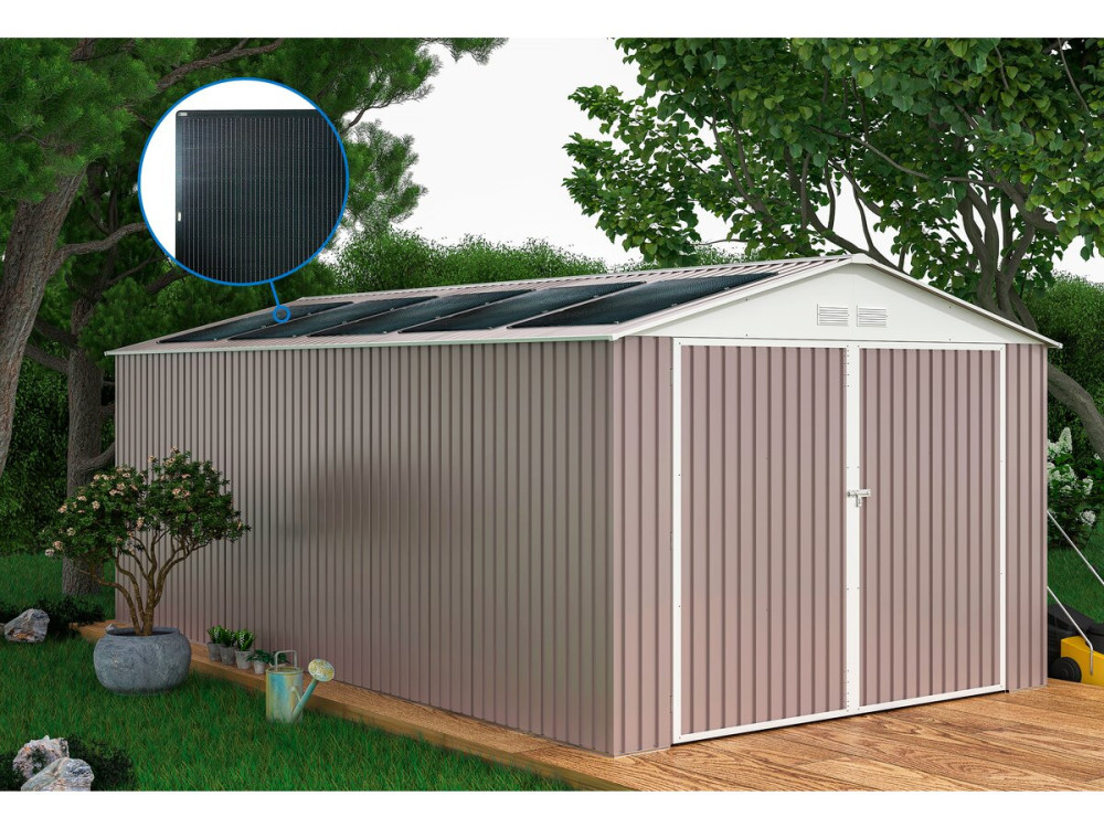 Metallgarage „Nevada“ - 15,36 m² mit Solarpaneelen