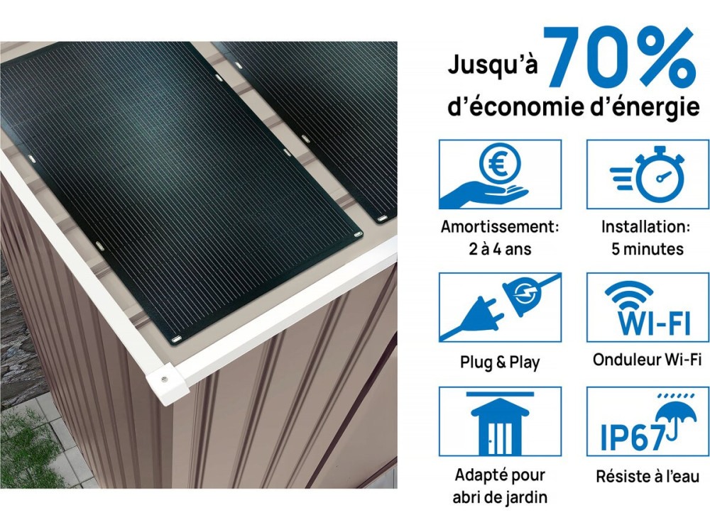 Metallgarage „Nevada“ - 15,36 m² mit Solarpaneelen