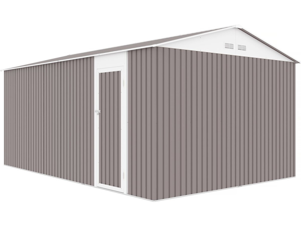Metallgarage „Nevada“ - 15,36 m² mit Dachrinne und Wasserauffangbecken