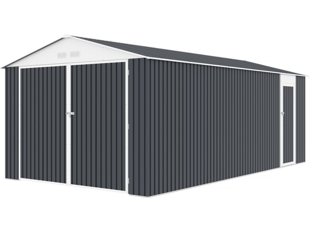 Metallgarage „Houston“ - 15,36 m² Mit Solarpaneele - Anthrazit