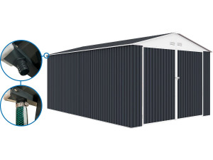 Metallgarage „Houston“ - 18,56 m² mit Dachrinne - Anthrazit