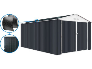 Metallgarage „Houston“ - 18,56 m² mit Solarpaneele - Anthrazit