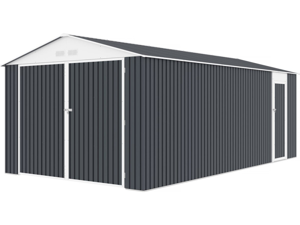 Metallgarage „Houston“ - 18,56 m² mit Solarpaneele - Anthrazit