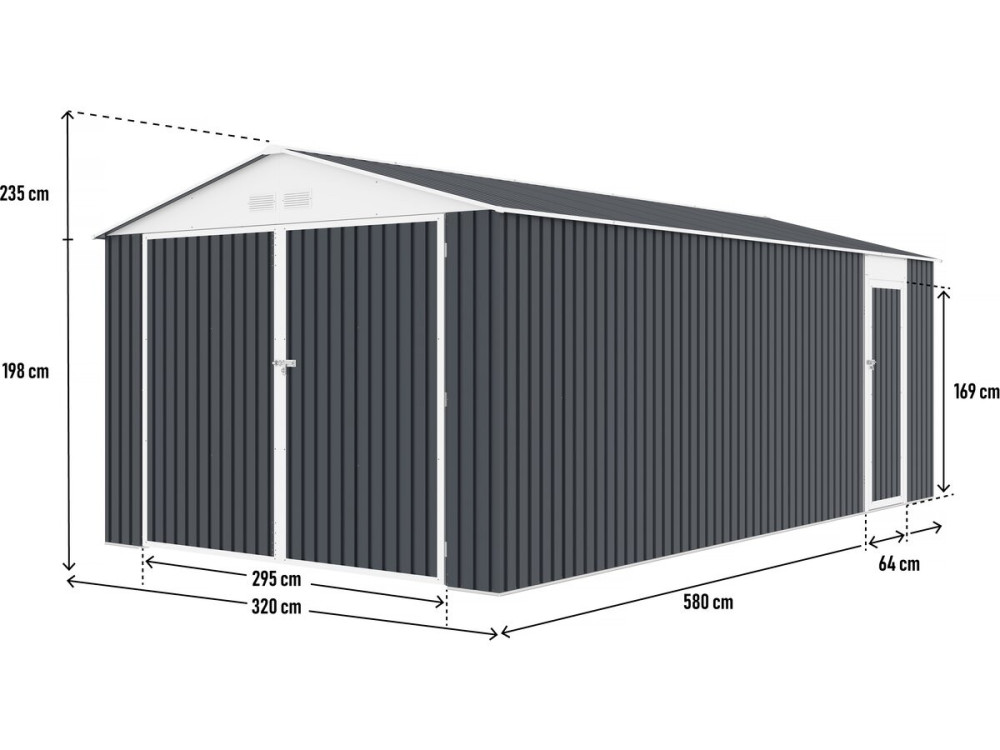 Metallgarage „Houston" 18,56 m²  - Anthrazit