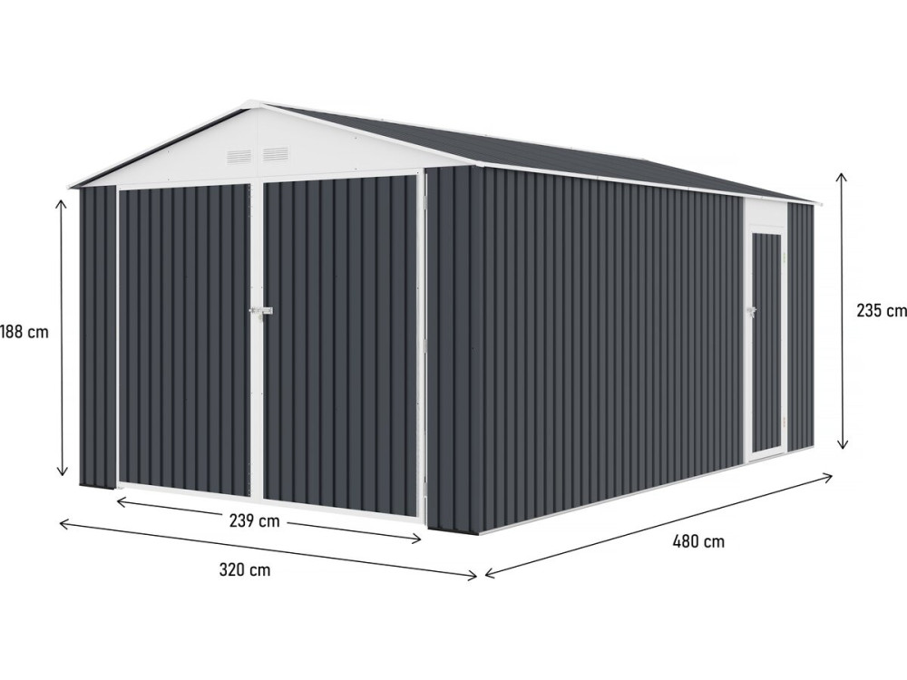 Metallgarage „Houston“ 15,36 m² - Anthrazit