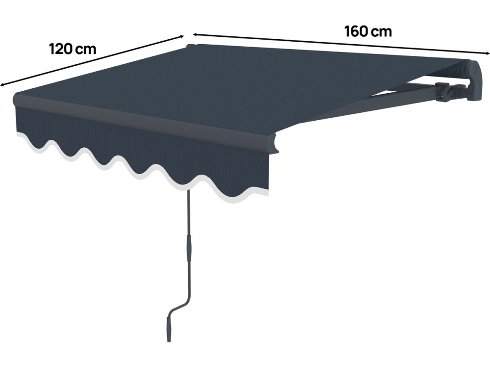 Aluminium-Markise „Ombra 1“ - 160 x 120 cm - Grau