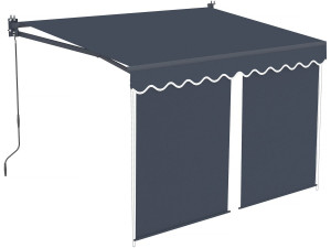Markise mit Volant aus Aluminium 2 x 3 m "Shadow" - Anthrazitgrau