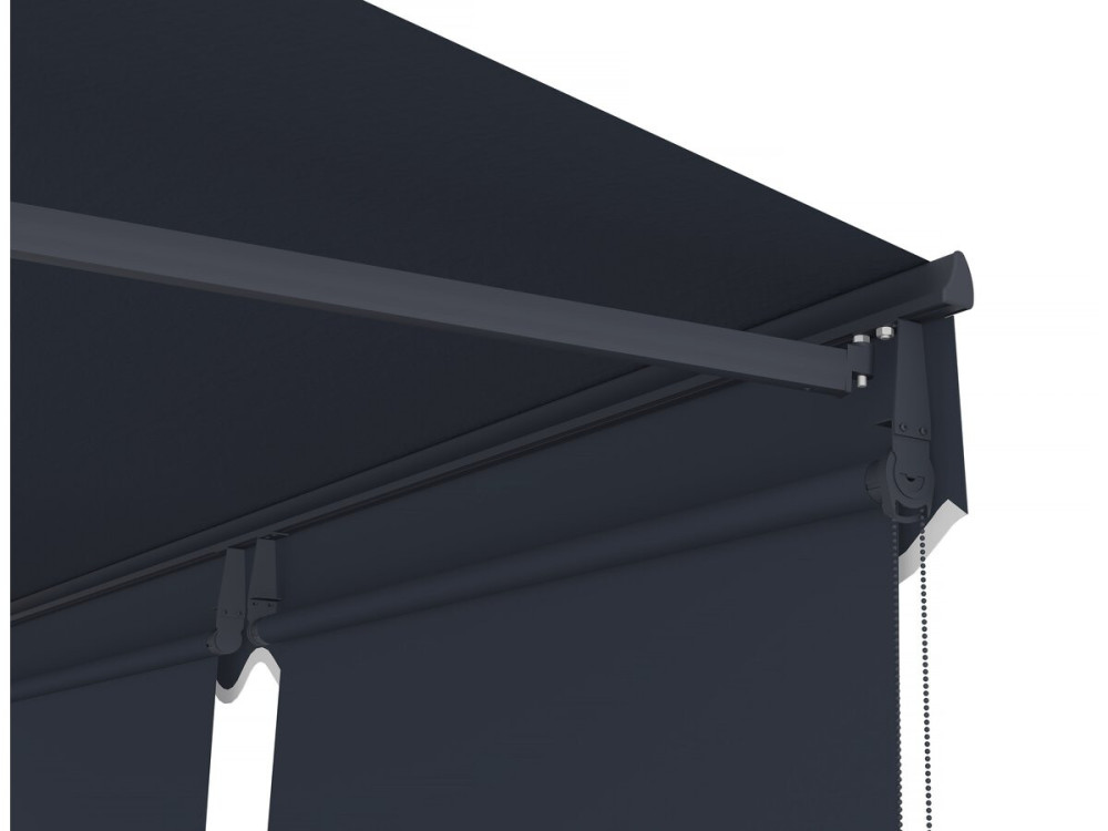 Markise mit Volant aus Aluminium 2 x 3 m "Shadow" - Anthrazitgrau