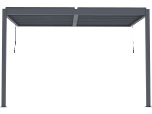 Bioklimatische Pergola mit LED zum Anbau "Windsor" - 3 x 4 m - Anthrazit