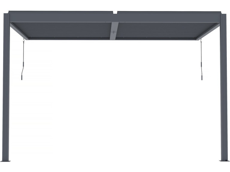 Bioklimatische Pergola mit LED zum Anbau "Windsor" - 3 x 4 m - Anthrazit