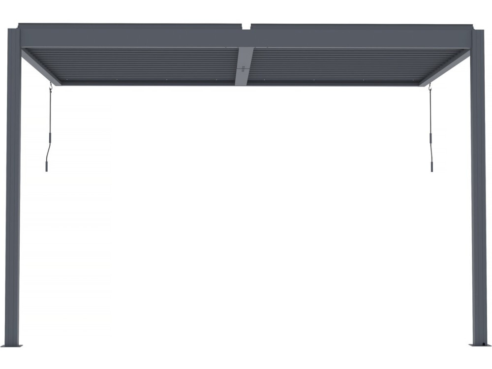 Bioklimatische Pergola mit LED zum Anbau "Windsor" - 3 x 4 m - Anthrazit