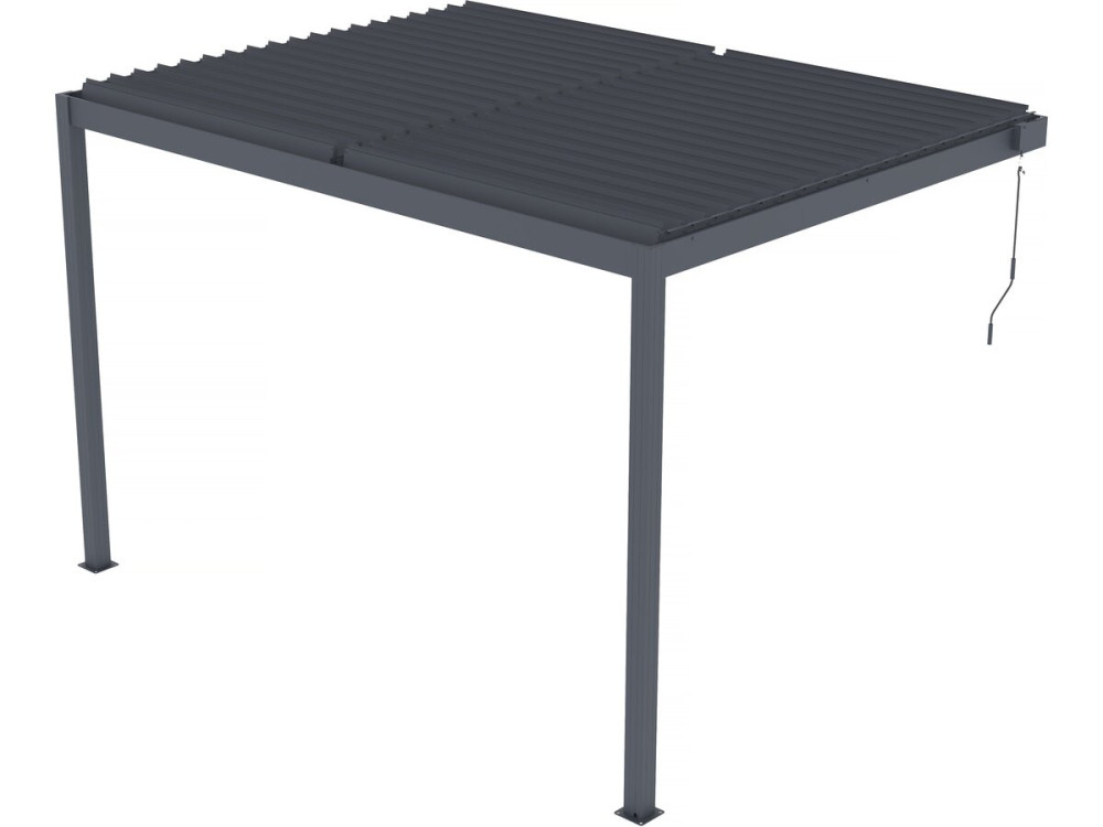 Bioklimatische Pergola mit LED zum Anbau "Windsor" - 3 x 4 m - Anthrazit