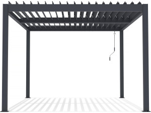 Bioklimatische Pergola mit Led "Windsor Premium" aus Aluminium 3 x 4 m - Grau
