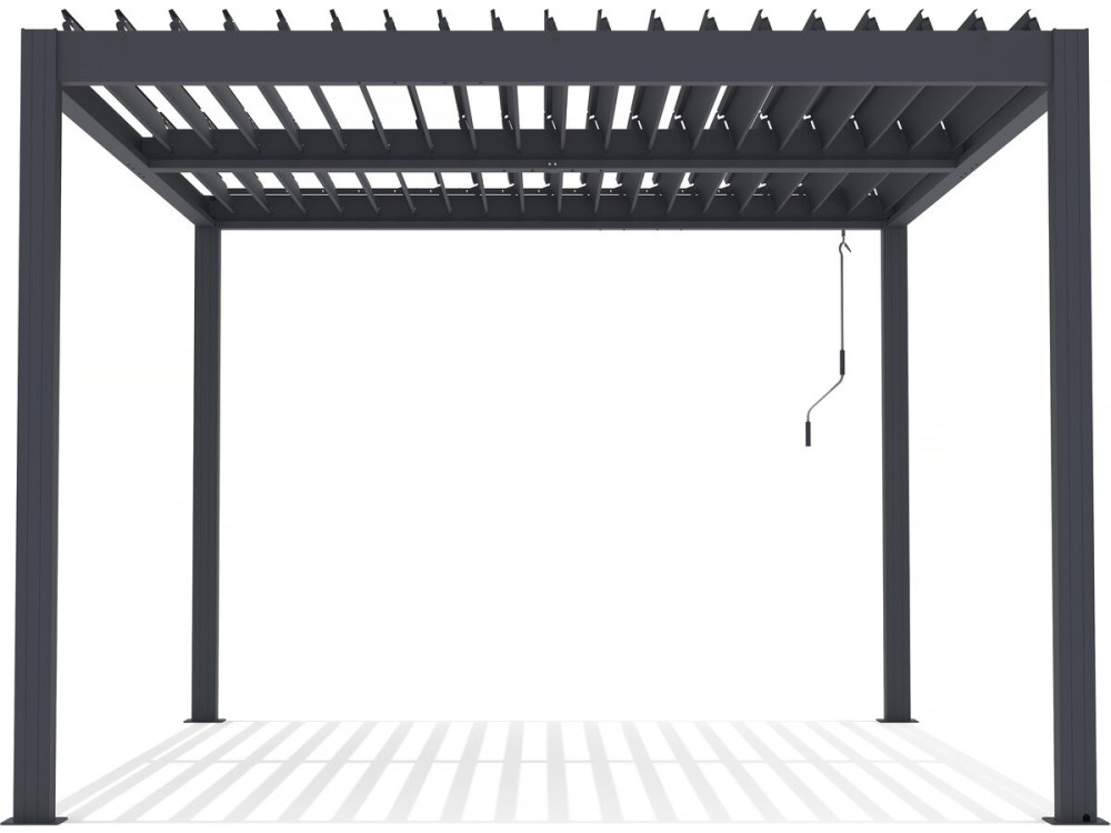 Bioklimatische Pergola mit Led "Windsor Premium" aus Aluminium 3 x 4 m - Grau