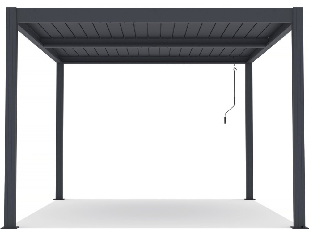 Bioklimatische Pergola mit Led "Windsor Premium" aus Aluminium 3 x 4 m - Grau