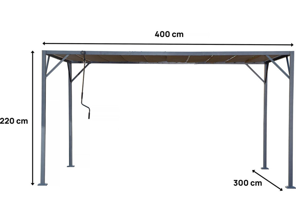 Bioklimatische Pergola aus Stoff „Lodge“ 3 x 4 m - Taupe