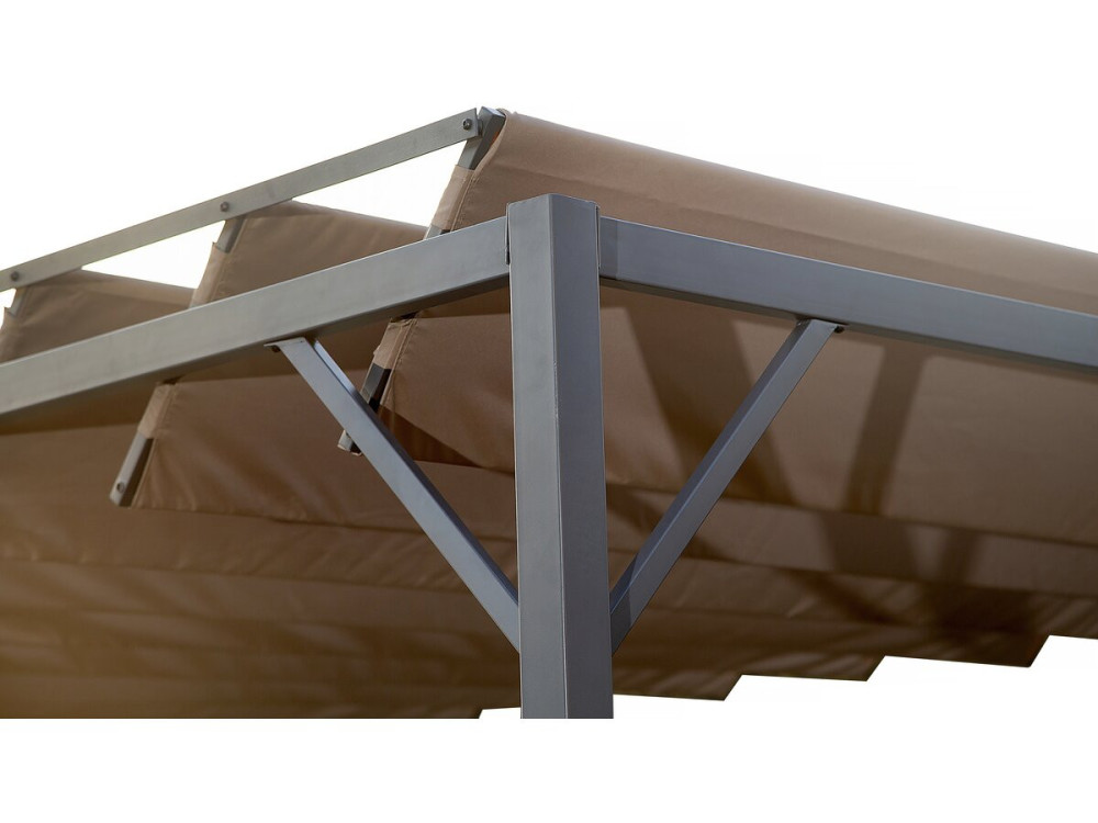 Bioklimatische Pergola aus Stoff „Lodge“ 3 x 4 m - Taupe