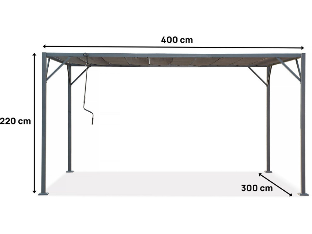 Bioklimatische Pergola aus Stoff „Lodge“ 3 x 4 m - Anthrazit