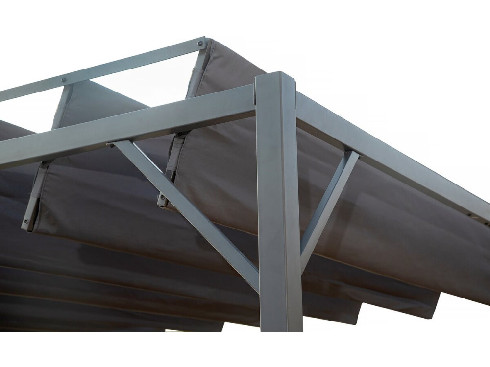 Bioklimatische Pergola aus Stoff „Lodge“ 3 x 4 m - Anthrazit