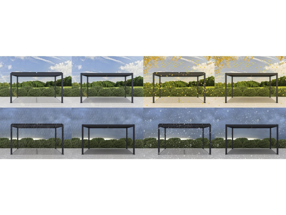 Bioklimatische Pergola aus Aluminium "Windsor" - 3 x 4 m - Anthrazit