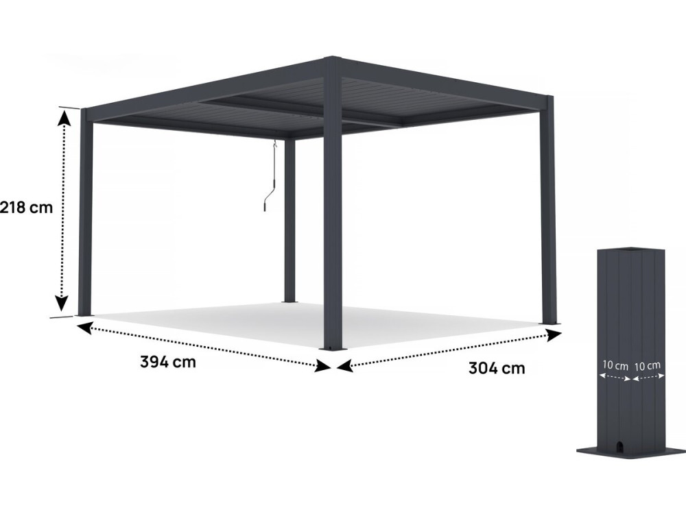 Bioklimatische Pergola aus Aluminium "Windsor" - 3 x 4 m - Anthrazit