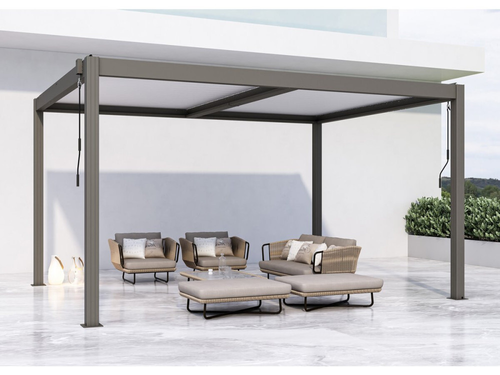 Bioklimatische Pergola "Windsor" - 3 x 4 m - Taupe