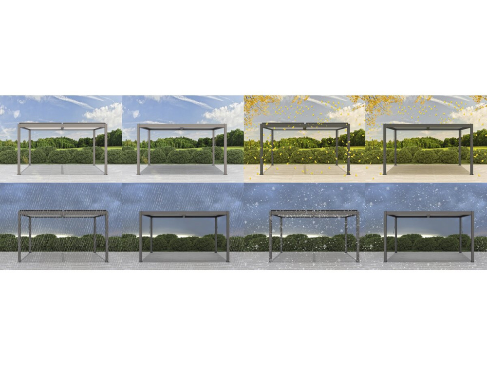 Bioklimatische Pergola "Windsor" - 3 x 4 m - Taupe