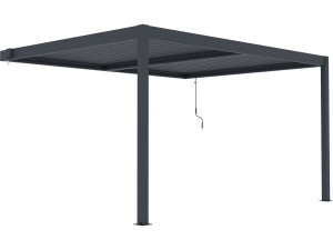 Anlehn-Pergola "Windsor" aus Aluminium - Anthrazitgrau - 3 x 4 M