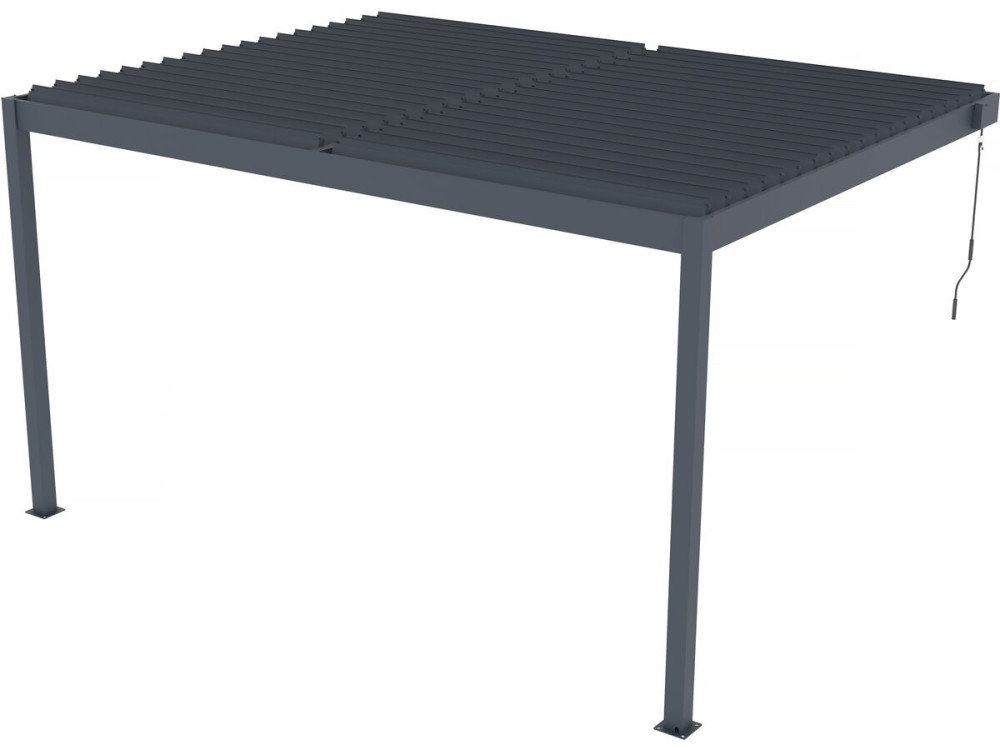 Anlehn-Pergola "Windsor" aus Aluminium - Anthrazitgrau - 3 x 4 M