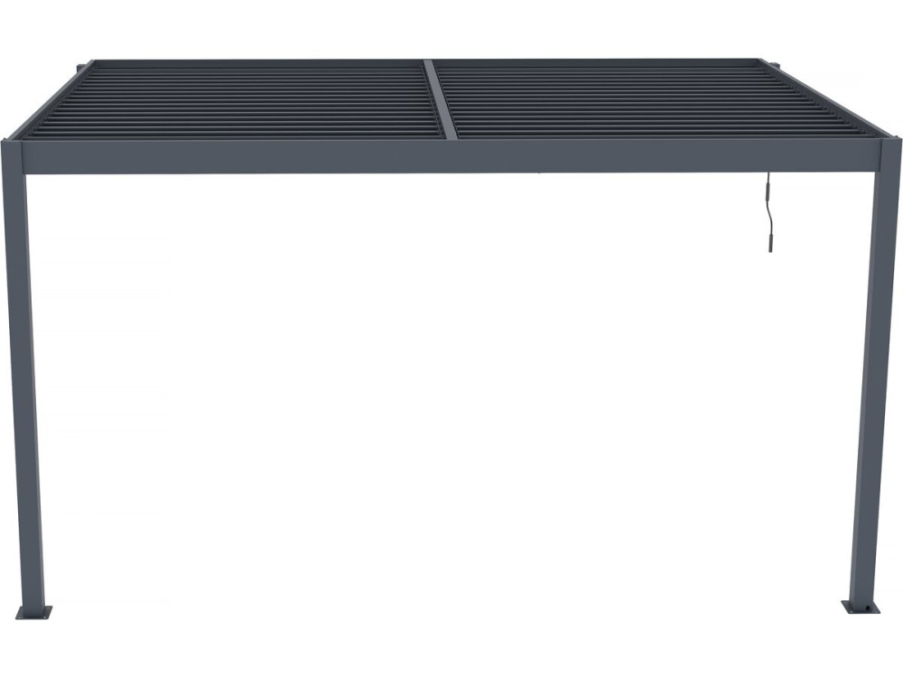 Anlehn-Pergola "Windsor" aus Aluminium - Anthrazitgrau - 3 x 4 M