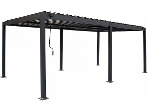 Freistehende, bioklimatische Pergola Kensington aus Aluminium – 3 x 6 M – Grau