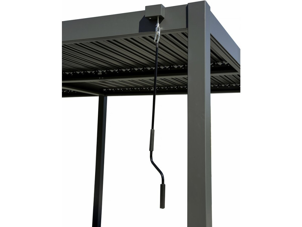 Freistehende, bioklimatische Pergola Kensington aus Aluminium – 3 x 6 M – Grau