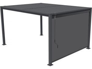 Bioklimatische Pergola mit Markise aus verzinktem Stahl "Howard" - 3 x 4 m - Grau