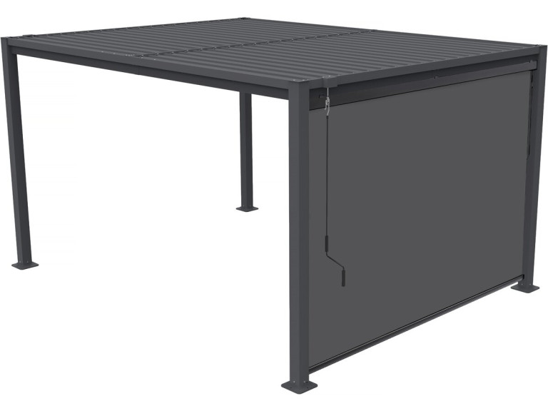 Bioklimatische Pergola mit Markise aus verzinktem Stahl "Howard" - 3 x 4 m - Grau