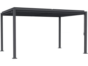 Freistehende bioklimatische Pergola mit verstellbaren Lamellen „Howard“ – 3 x 4 M – Grau