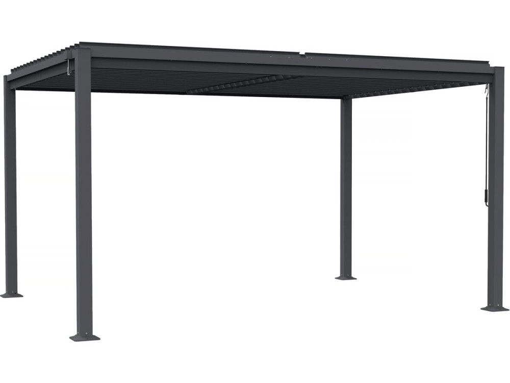 Freistehende bioklimatische Pergola mit verstellbaren Lamellen „Howard“ – 3 x 4 M – Grau