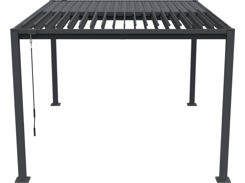 Freistehende bioklimatische Pergola mit verstellbaren Lamellen „Howard“ – 3 x 4 M – Grau
