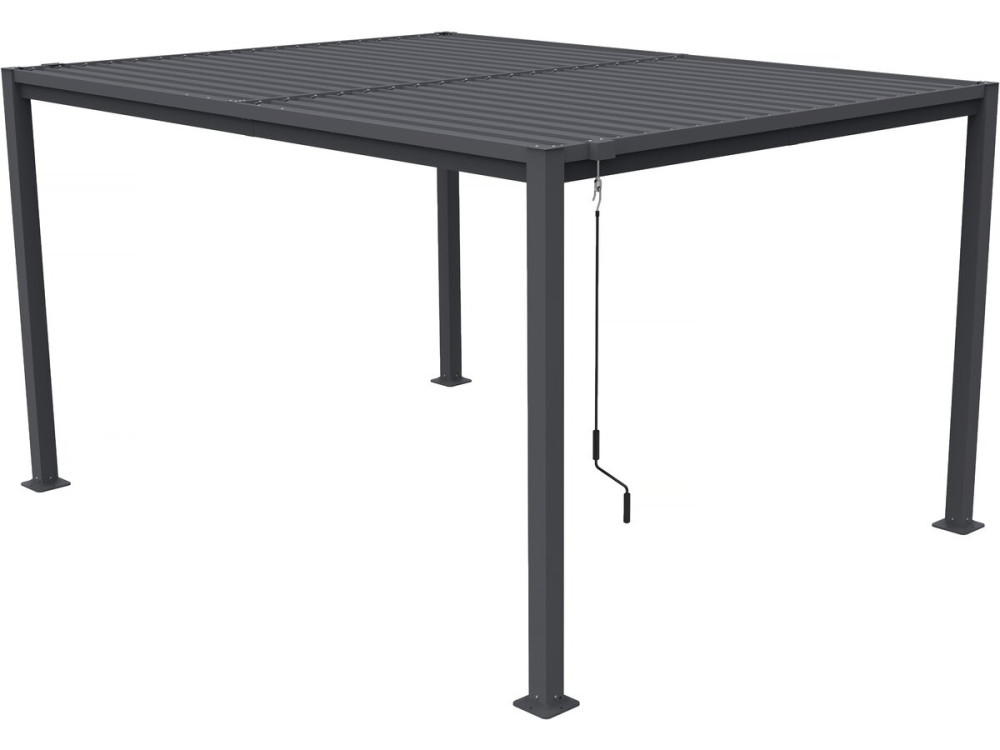 Freistehende bioklimatische Pergola mit verstellbaren Lamellen „Howard“ – 3 x 4 M – Grau