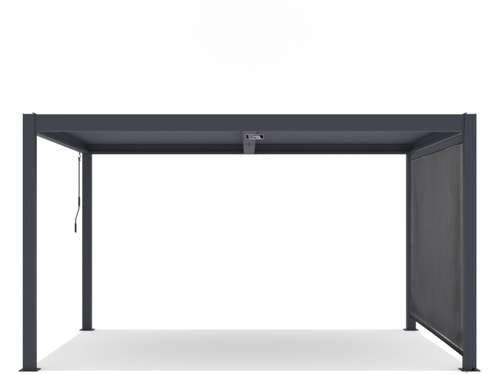 Bioklimatische Pergola mit Led und Markise aus Aluminium "Windsor premium" - 3 x 4 m - Grau